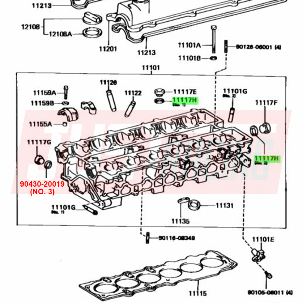 Crush Washer Diagram for Toyota 2JZ 2JZGE 2JZGTE