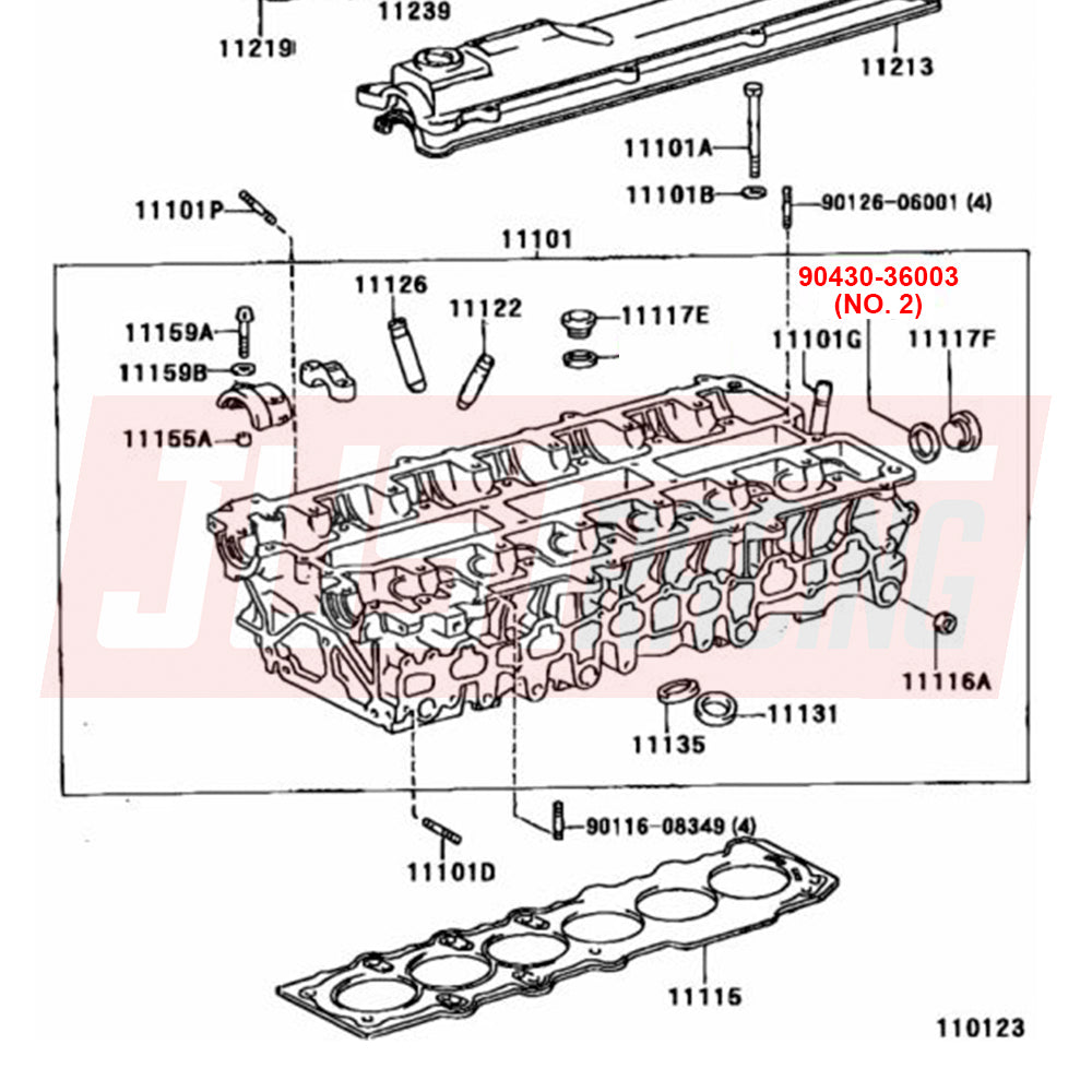 Crush Washer Diagram for Toyota 2JZ 2JZGE 2JZGTE