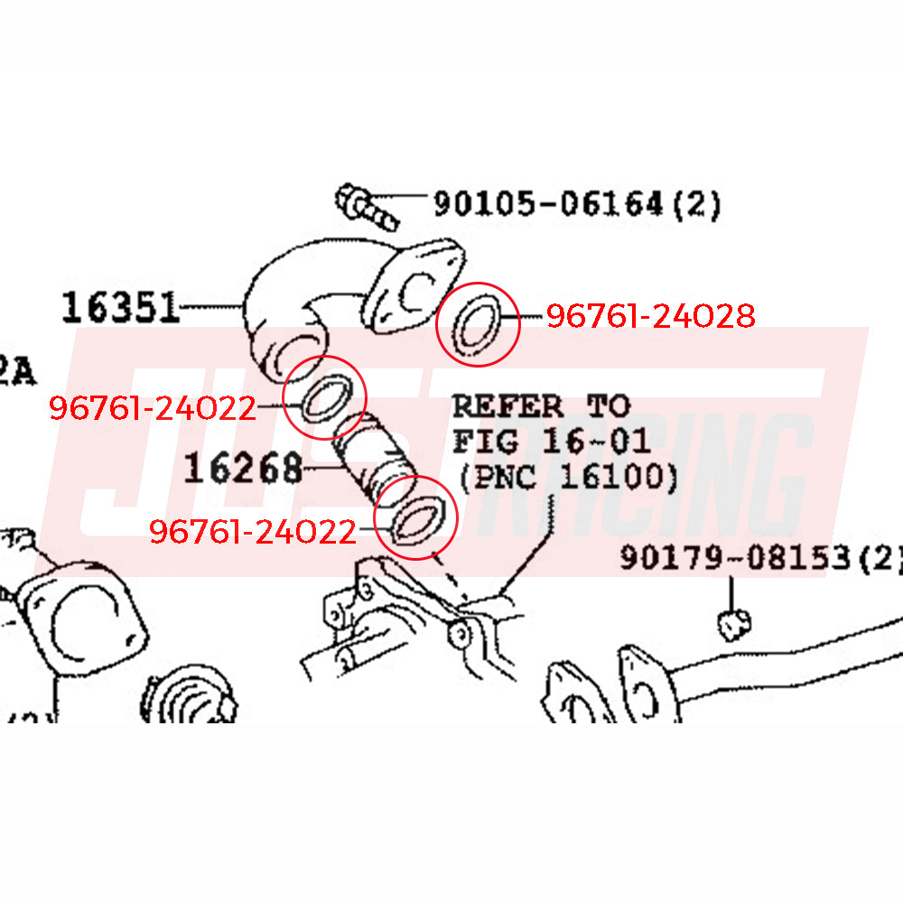Engine Coolant O-Ring Diagram for 2JZ 2JZGE 2JZGTE