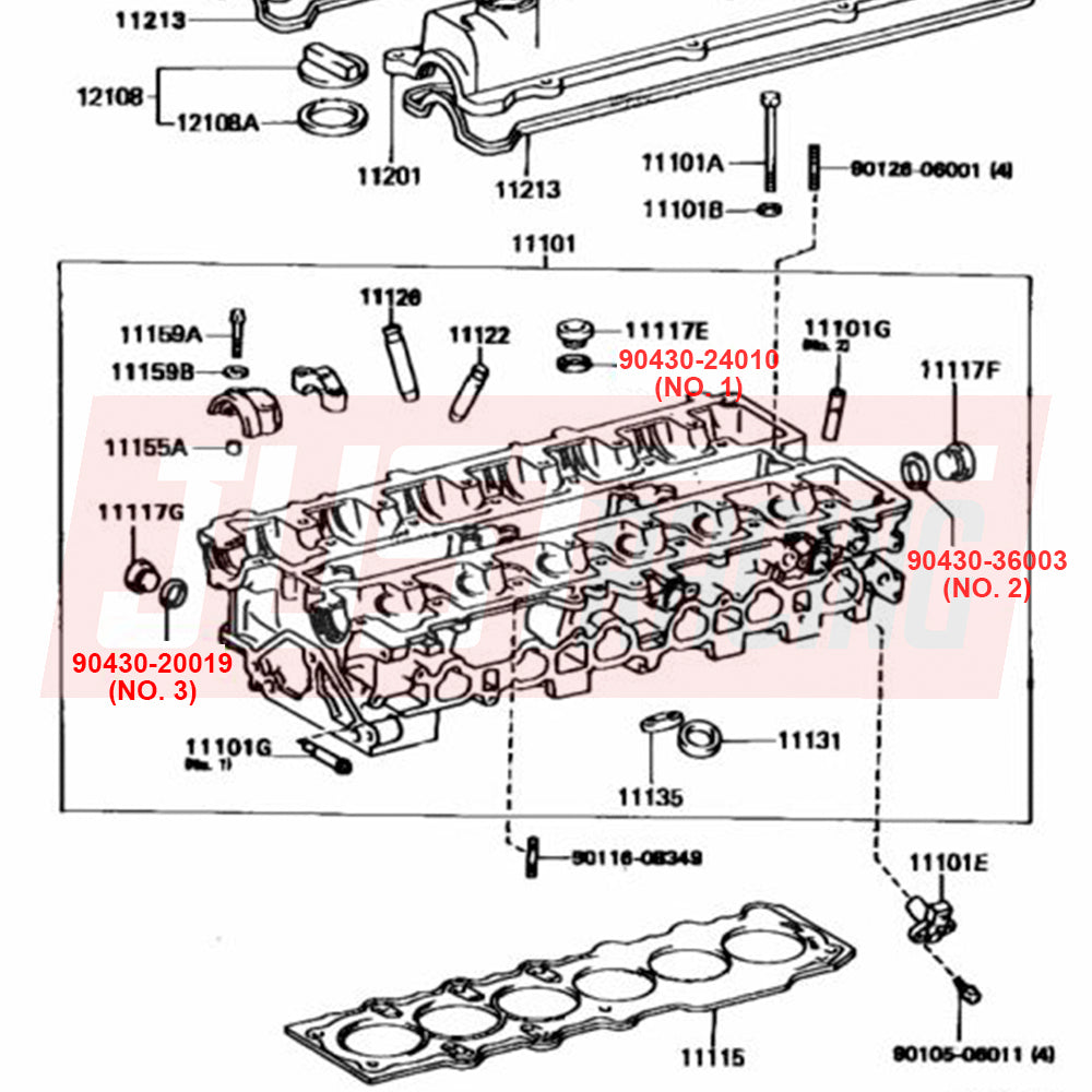 Crush Washer Diagram for Toyota 2JZ 2JZGE 2JZGTE